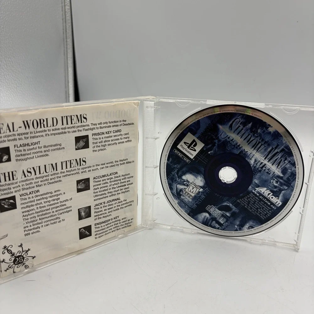 Shadow‎ Man Sony PlayStation 1 PS1 Tested Manual Included Replacement Case